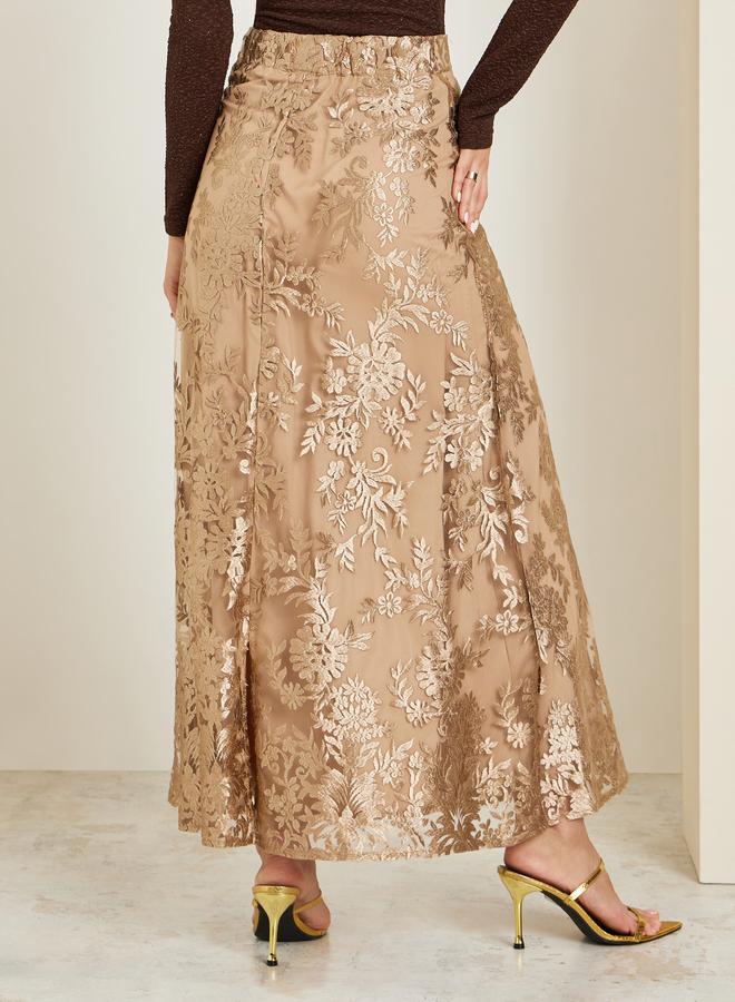 ستايلي تنورة ماكسي بقصة ضيقة من الدانتيل للنساء - Image 3